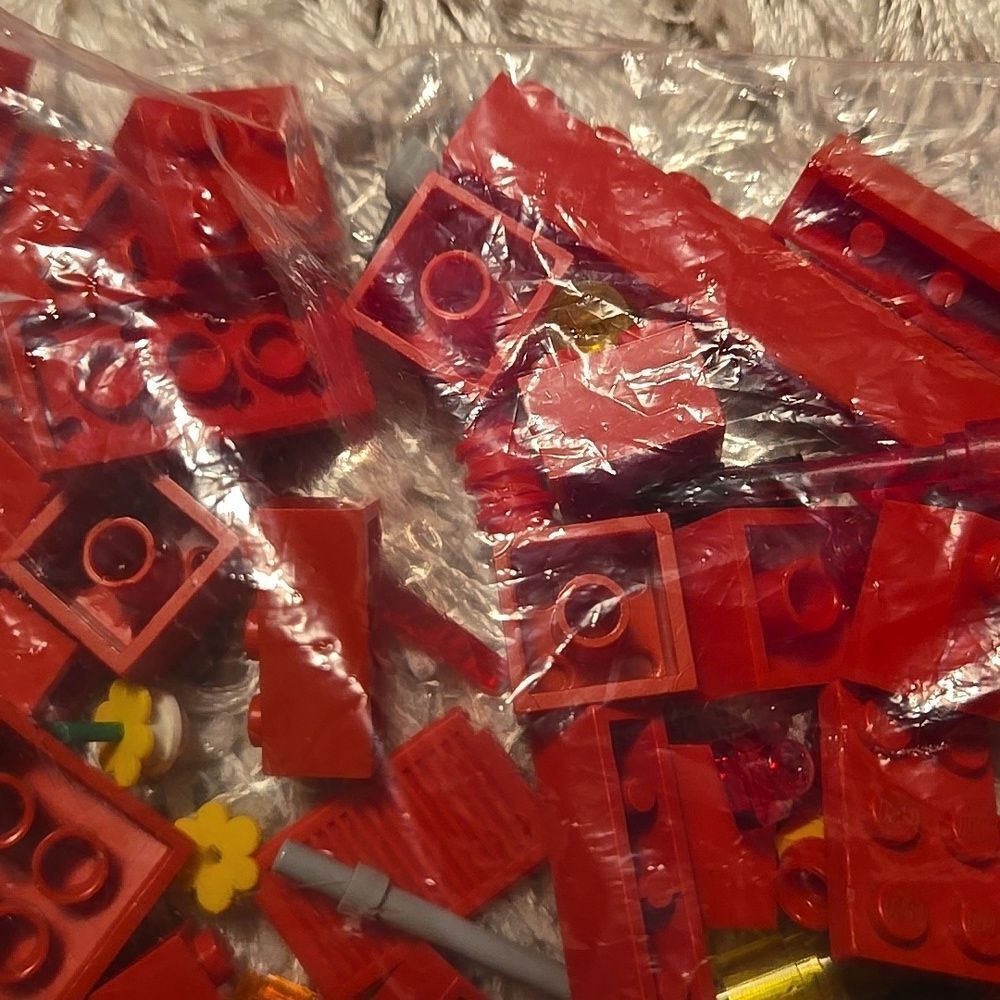 LEGO DUPLO tyco car LOT custom pieces vintage reds as seen colorful bag blocks - Picture 7 of 14